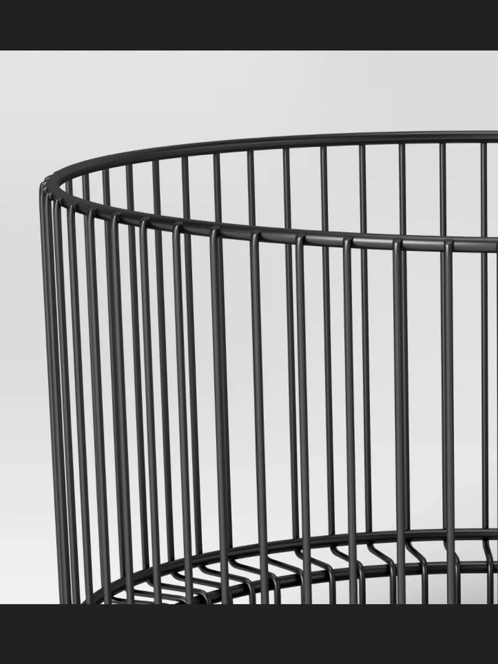 Threshold Metal Round Wire Storage Basket with Black Iron Finish- 18”x11”
